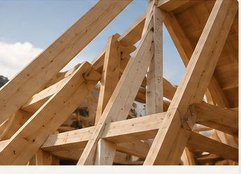 Neuer Dachstuhl aus Holz